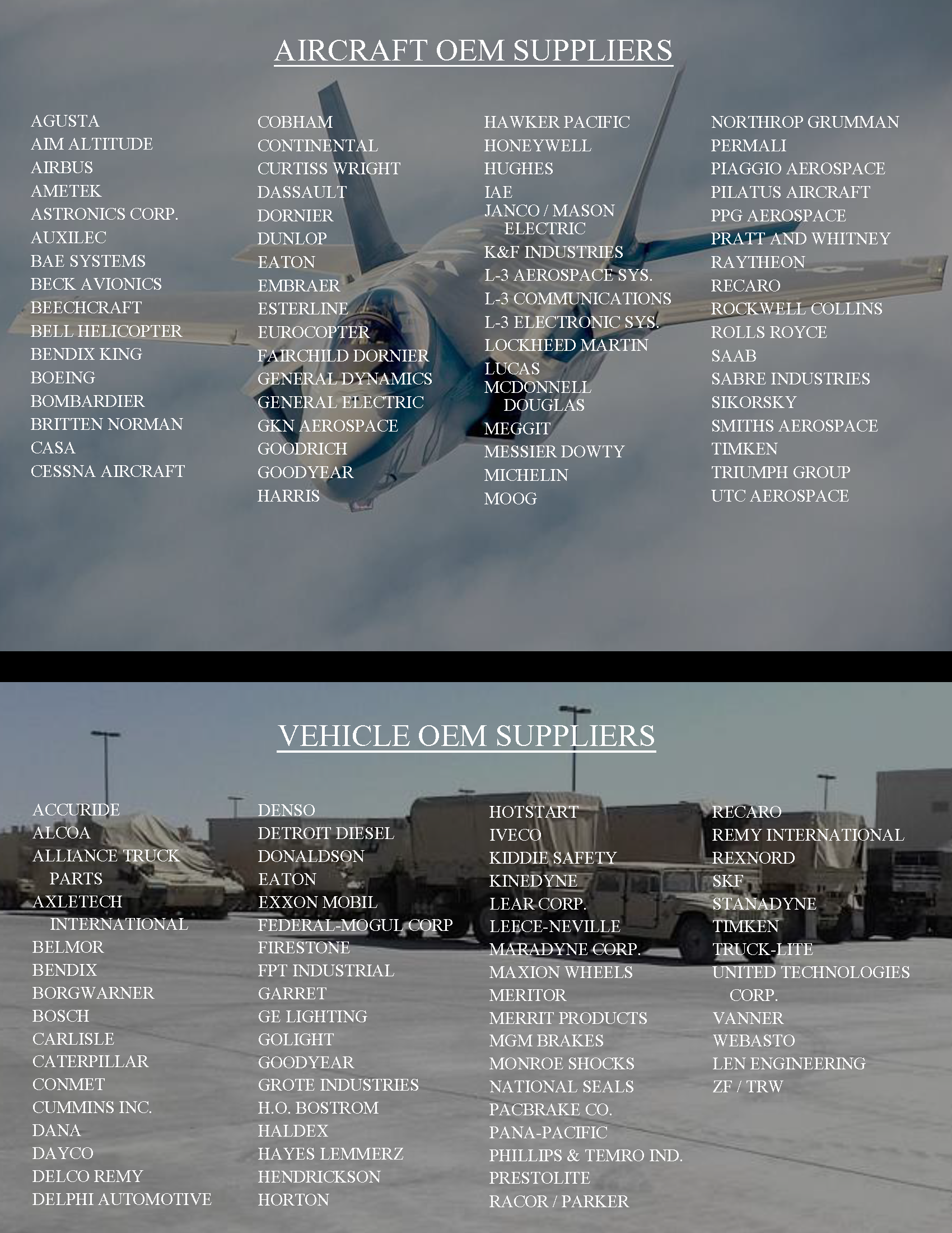 aircraft and vehicle oems